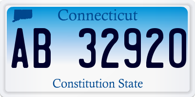 CT license plate AB32920