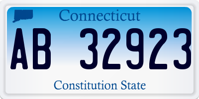 CT license plate AB32923