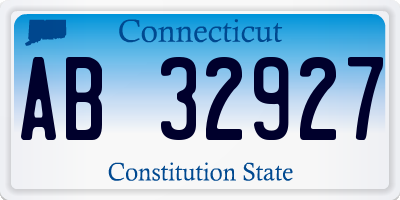 CT license plate AB32927