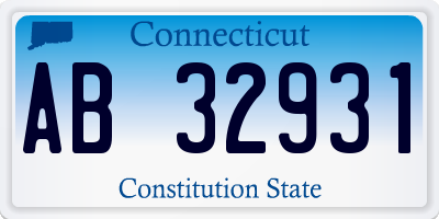 CT license plate AB32931