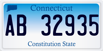 CT license plate AB32935