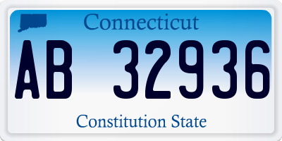 CT license plate AB32936