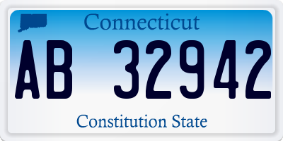 CT license plate AB32942