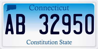 CT license plate AB32950