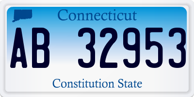 CT license plate AB32953