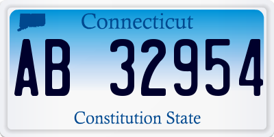 CT license plate AB32954