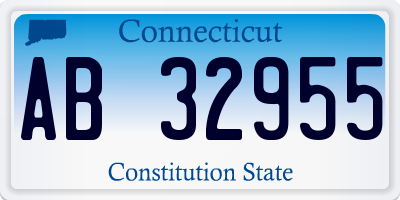 CT license plate AB32955
