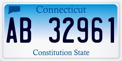 CT license plate AB32961