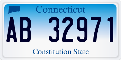CT license plate AB32971