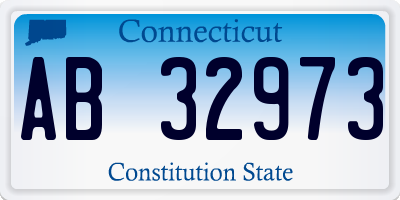 CT license plate AB32973