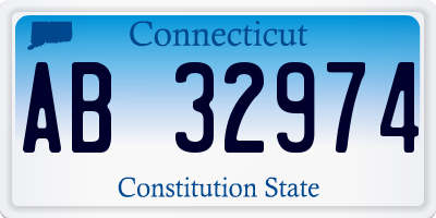 CT license plate AB32974