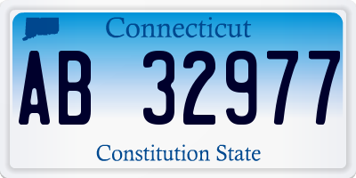 CT license plate AB32977