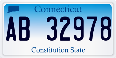 CT license plate AB32978