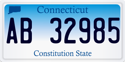 CT license plate AB32985