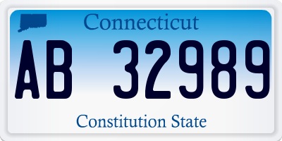CT license plate AB32989