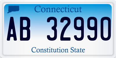 CT license plate AB32990