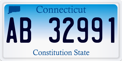 CT license plate AB32991