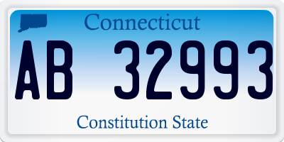 CT license plate AB32993