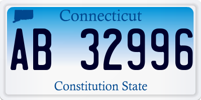 CT license plate AB32996