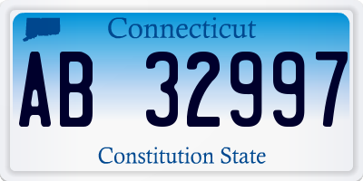 CT license plate AB32997