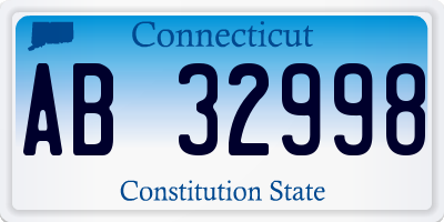 CT license plate AB32998