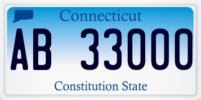 CT license plate AB33000