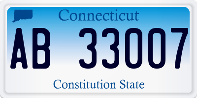 CT license plate AB33007