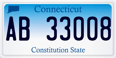 CT license plate AB33008