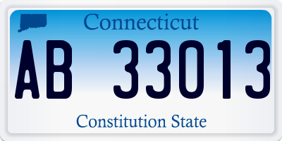 CT license plate AB33013