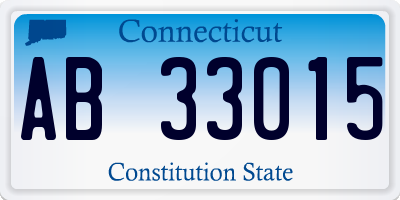 CT license plate AB33015