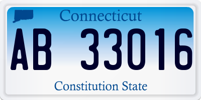 CT license plate AB33016