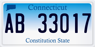 CT license plate AB33017