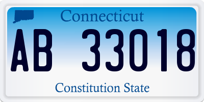CT license plate AB33018