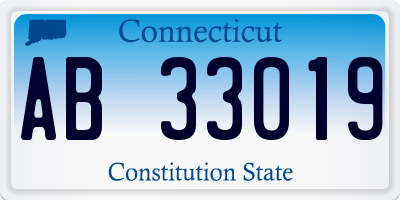 CT license plate AB33019