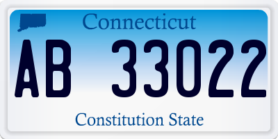 CT license plate AB33022