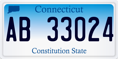 CT license plate AB33024