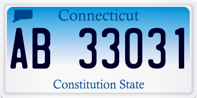 CT license plate AB33031