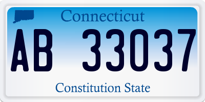 CT license plate AB33037
