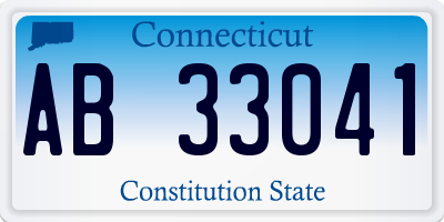 CT license plate AB33041