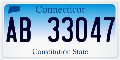 CT license plate AB33047