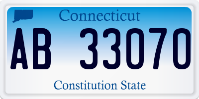 CT license plate AB33070