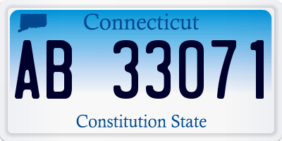 CT license plate AB33071