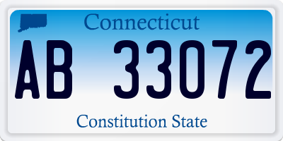 CT license plate AB33072