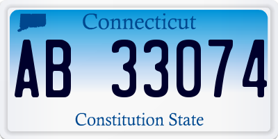 CT license plate AB33074