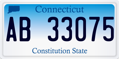 CT license plate AB33075