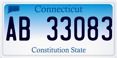 CT license plate AB33083