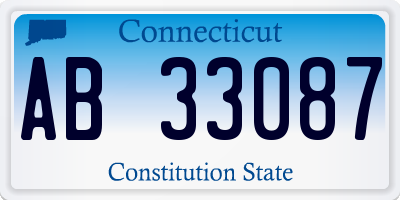 CT license plate AB33087