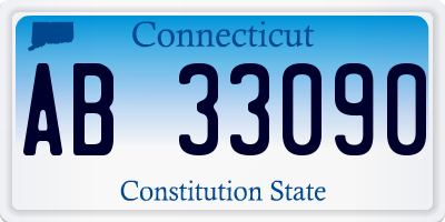 CT license plate AB33090