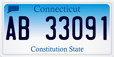 CT license plate AB33091