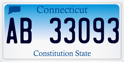 CT license plate AB33093